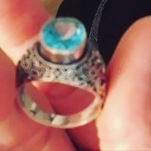 Women's sterling silver topaz ring size 9